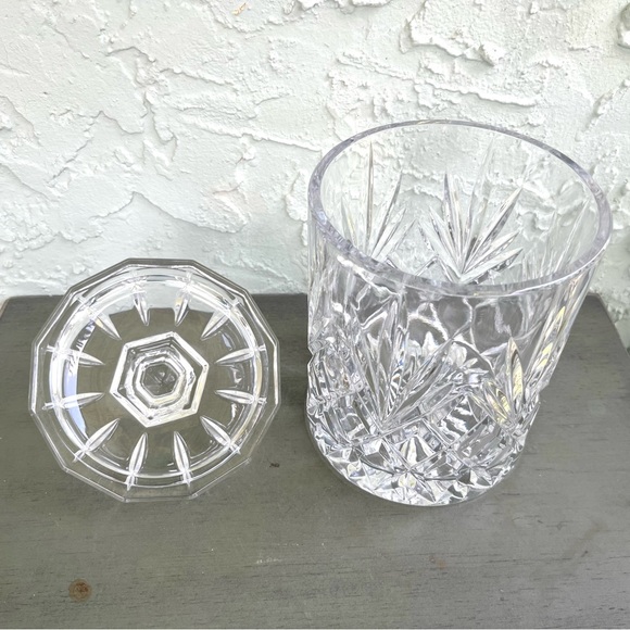 BOHEMIAN Czech Cut Brilliant Crystal Cookie Jar - Picture 4 of 5